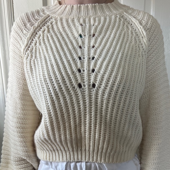 Mock Neck Puffy Sleeve Sweater - Picture 2 of 5